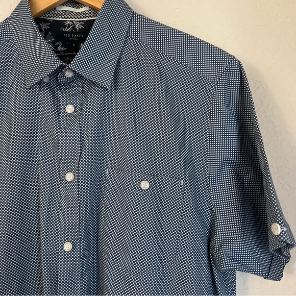 Ted Baker Mens Geometric Button Down Collard Shirt - Picture 8 of 11